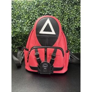 Loungefly Squid Game Triangle Guard US Exclusive Mini Backpack Bag